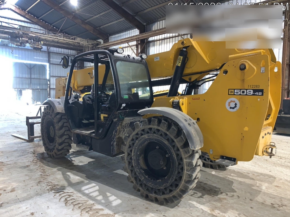 2020 JCB 509-42 Canopy, Solid Tires, Work Lights, Beacon, Aux Hydraulics, Back up Alarm, Lifting Eye, ES Decals