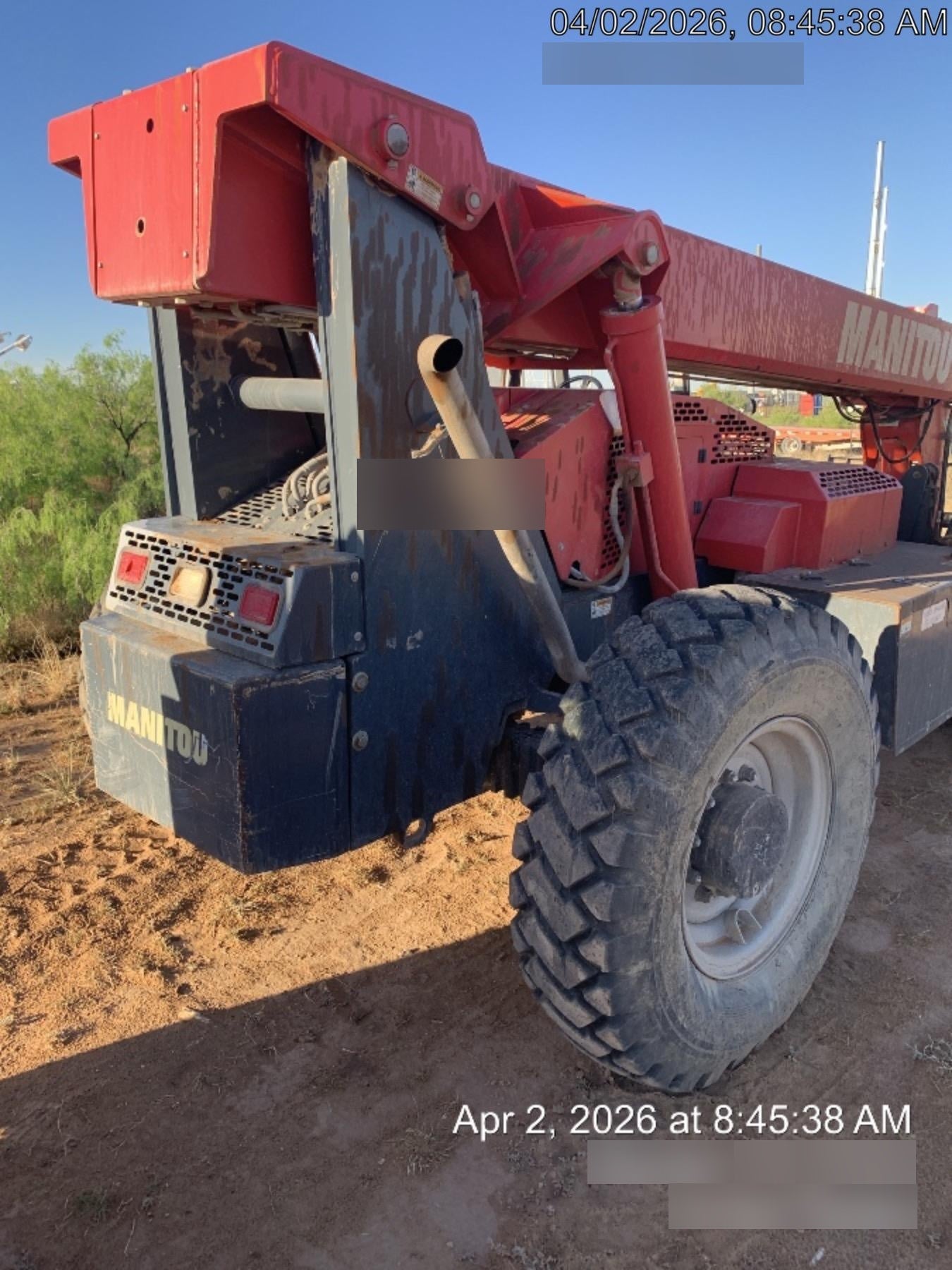 2018 Manitou 12042 Manitou MTA 12042 w/Open ROPS, Work Lights/Strobe, Aux Hyd, Solid Tires, Lift Hook, 66" Carriage, 72" Forks, Outriggers