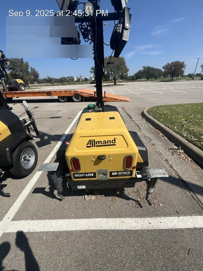 2022 Allmand NLV3GR (4) LED Light Fixture 350W, 23' Vertical Mast, 3kW Prime, Towable, Deep Sea L401, Leveling Jacks, Yanmar T4F 5.8hp