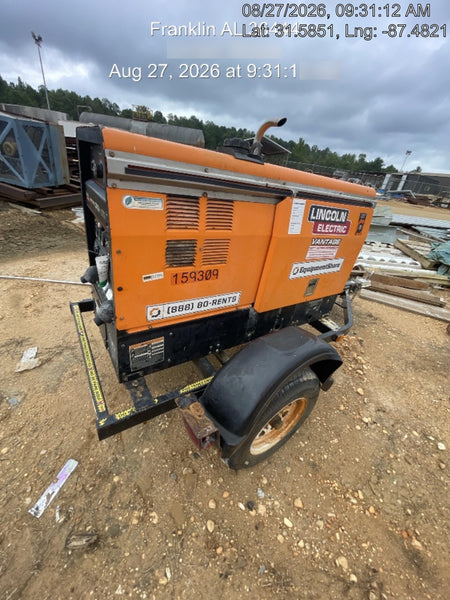 2021 Lincoln Electric Vantage 322 Vantage 322 Ready Pak 3 w/ Decals, ORANGE (includes trailer, cable rack, fender light kit) NO Telematics