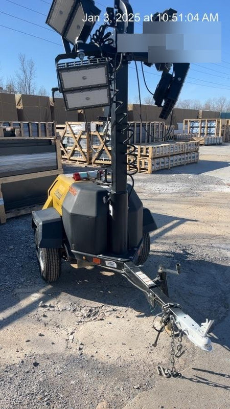 2022 Allmand NLV3GR (4) LED Light Fixture 350W, 23' Vertical Mast, 3kW Prime, Towable, Deep Sea L401, Leveling Jacks, Yanmar T4F 5.8hp