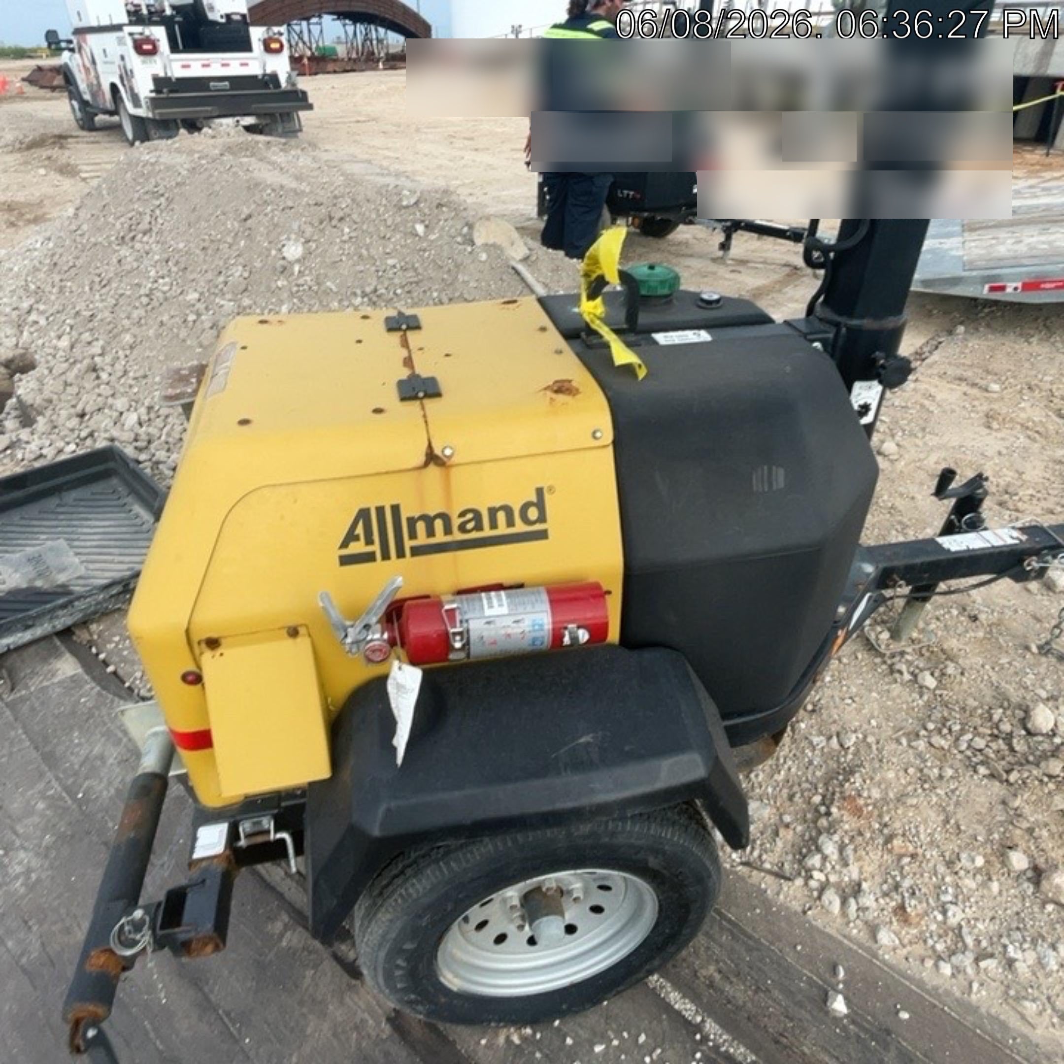 2022 Allmand NLV3GR (4) LED Light Fixture 350W, 23' Vertical Mast, 3kW Prime, Towable, Deep Sea L401, Leveling Jacks, Yanmar T4F 5.8hp