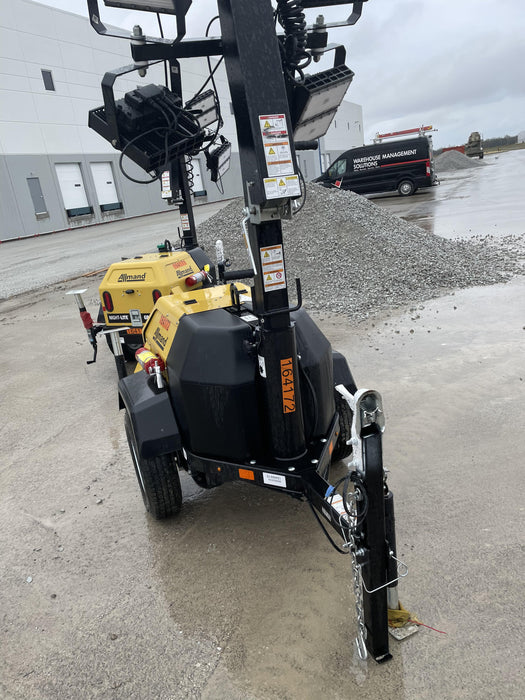 2021 Allmand NLV3GR (4) LED Light Fixture 350W, 23' Vertical Mast, 3kW Prime, Towable, Deep Sea L401, Leveling Jacks, Yanmar T4F 5.8hp