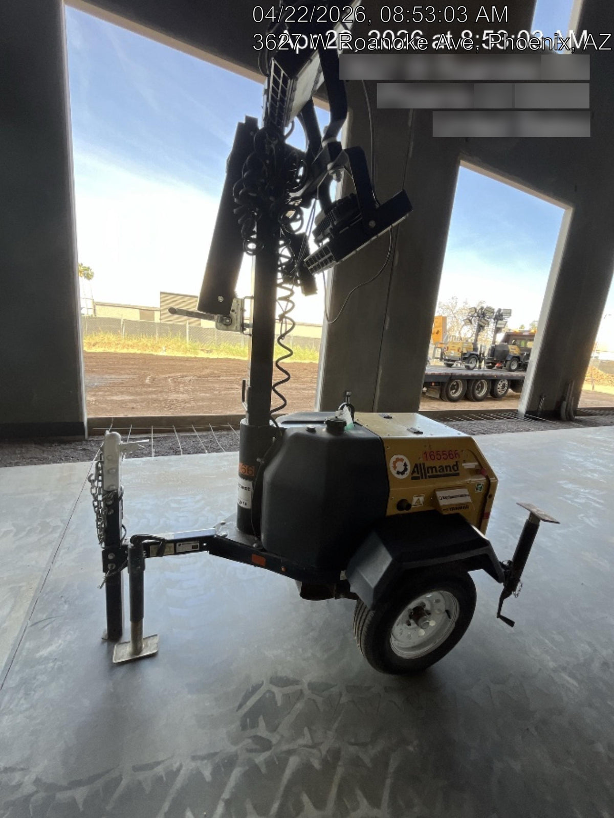 2021 Allmand NLV3GR (4) LED Light Fixture 350W, 23' Vertical Mast, 3kW Prime, Towable, Deep Sea L401, Leveling Jacks, Yanmar T4F 5.8hp