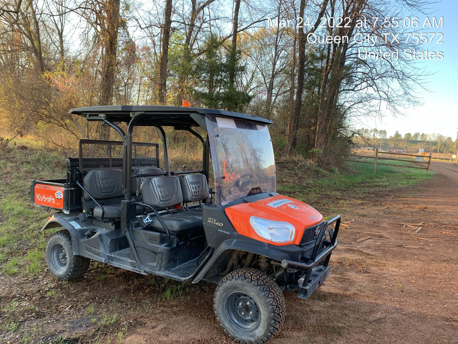 2022 Kubota RTV-X1140W-H Plastic Canopy, Windshield Acrylic Clear, LED Strobe Light, Wire Harness Kit, Back up Alarm