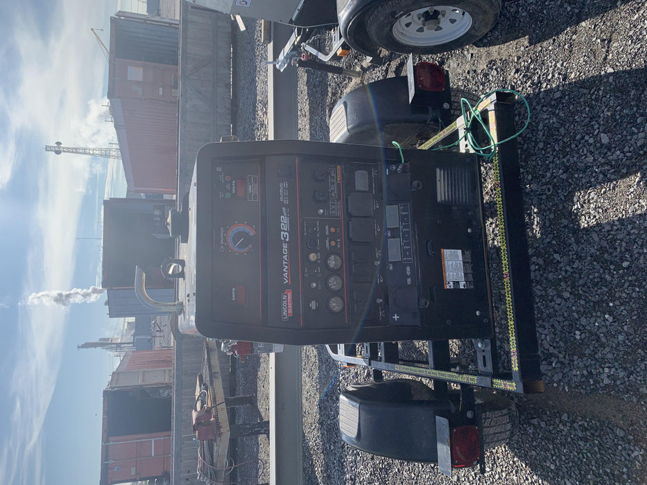 2019 Lincoln Electric Vantage 322 Welder Ready-Pak 3, Two wheel trailer, Fender and Light kit, Cable Rack