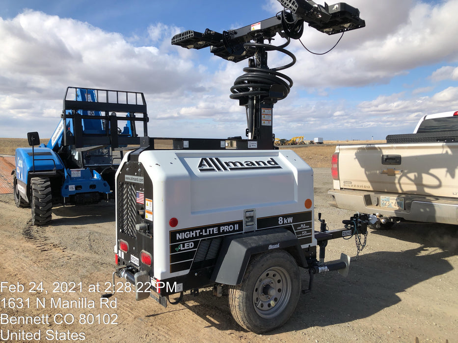 2019 Allmand Night-Lite Pro II Allmand Night-Lite Pro II Allmand Night-Lite Pro II 8 kW Light Tower w/Kubota Engine, LED Light Package