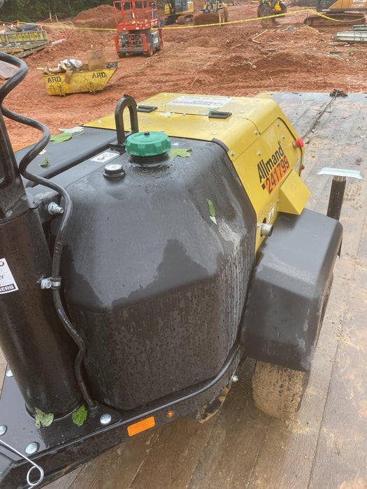 2022 Allmand NLV3GR (4) LED Light Fixture 350W, 23' Vertical Mast, 3kW Prime, Towable, Deep Sea L401, Leveling Jacks, Yanmar T4F 5.8hp