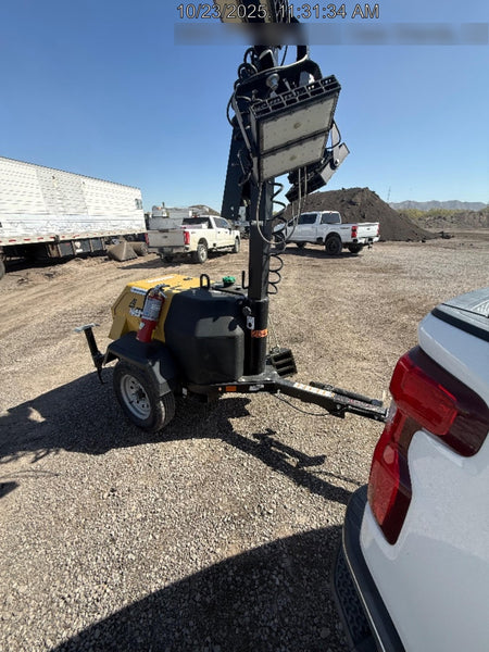2022 Allmand NLV3GR (4) LED Light Fixture 350W, 23' Vertical Mast, 3kW Prime, Towable, ES Decals, T3