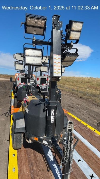 2022 Allmand NLV3GR (4) LED Light Fixture 350W, 23' Vertical Mast, 3kW Prime, Towable, ES Decals, T3