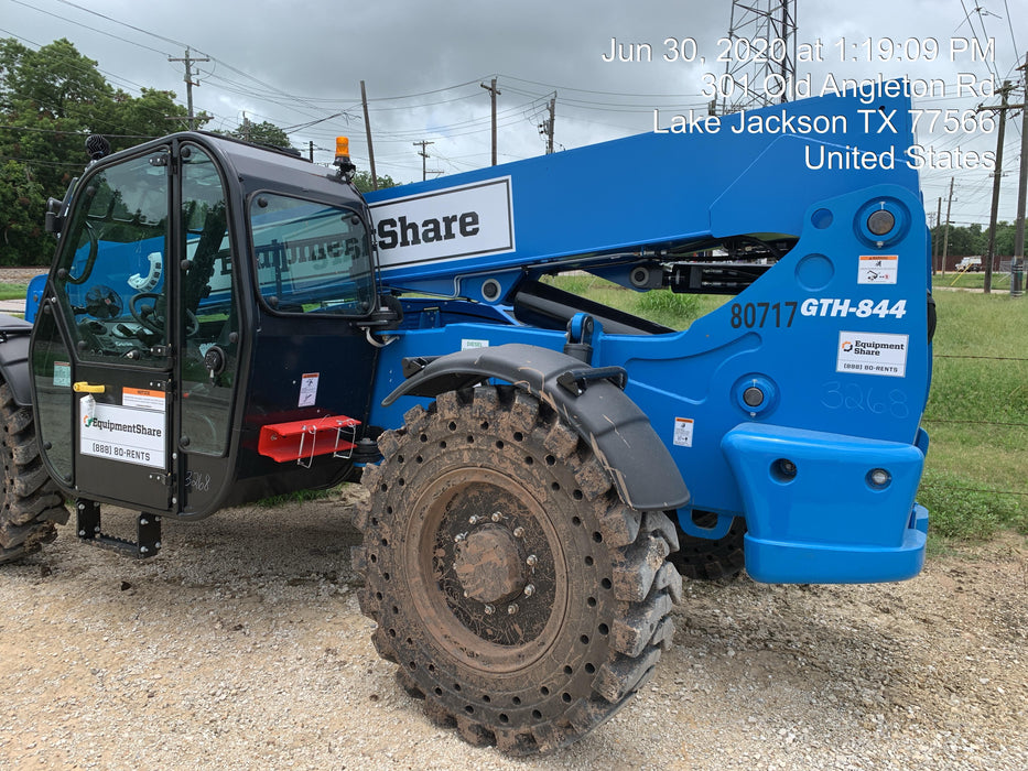 2020 Genie GTH-844 Cab/Heat/Air, Solid Tires, Work Lights, Beacon, Aux Hydraulics, Back up Alarm, Lifting Eye