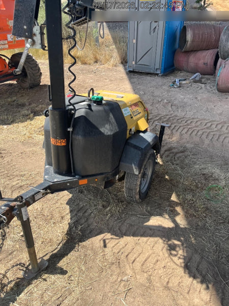 2022 Allmand NLV3GR (4) LED Light Fixture 350W, 23' Vertical Mast, 3kW Prime, Towable, Deep Sea L401, Leveling Jacks, Yanmar T4F 5.8hp