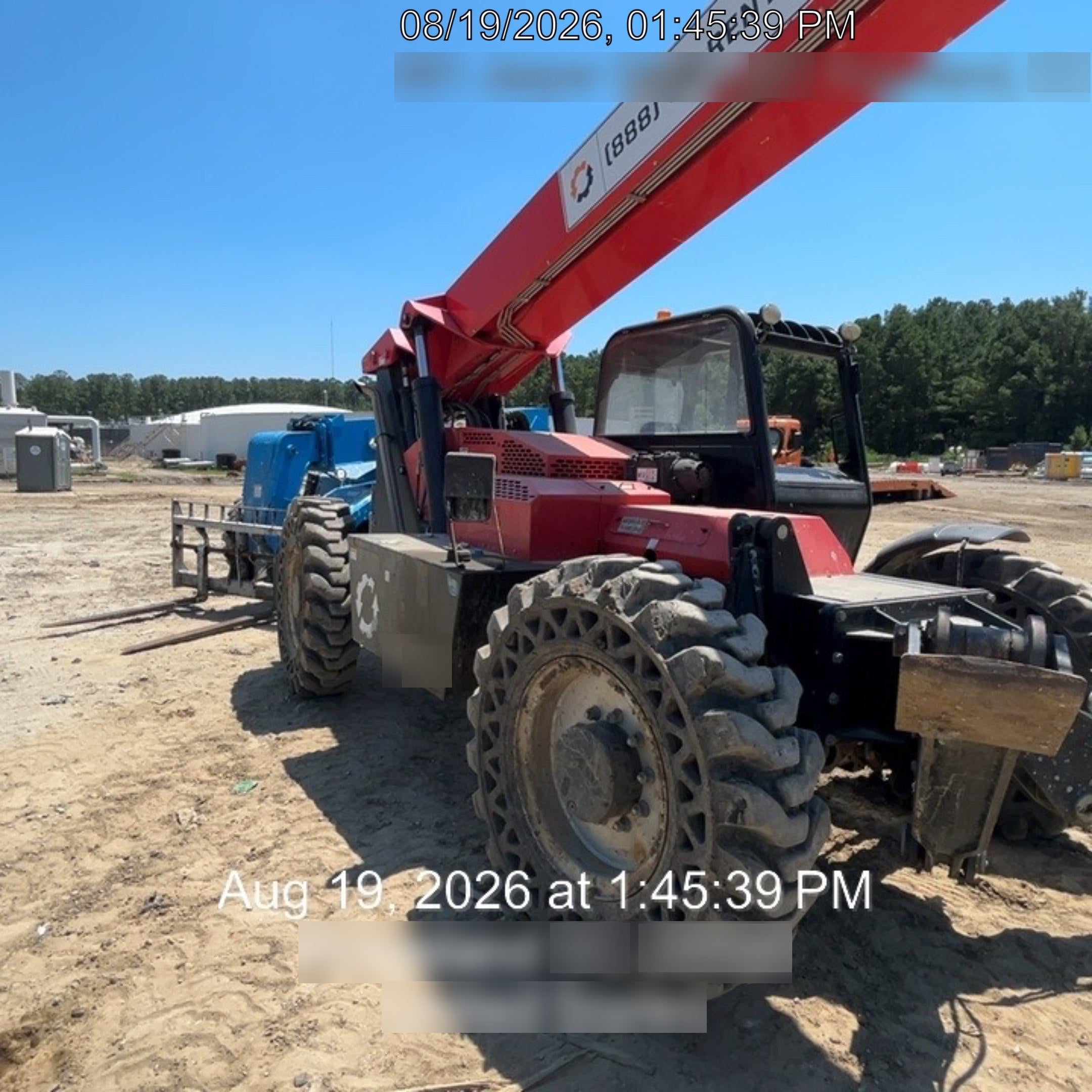 2019 Manitou MTA10055 Canopy, 120 HP, Solid Tires, Work Lights, Lift Hook, Auxiliary Hydraulics 66" Carriage and 60" Forks