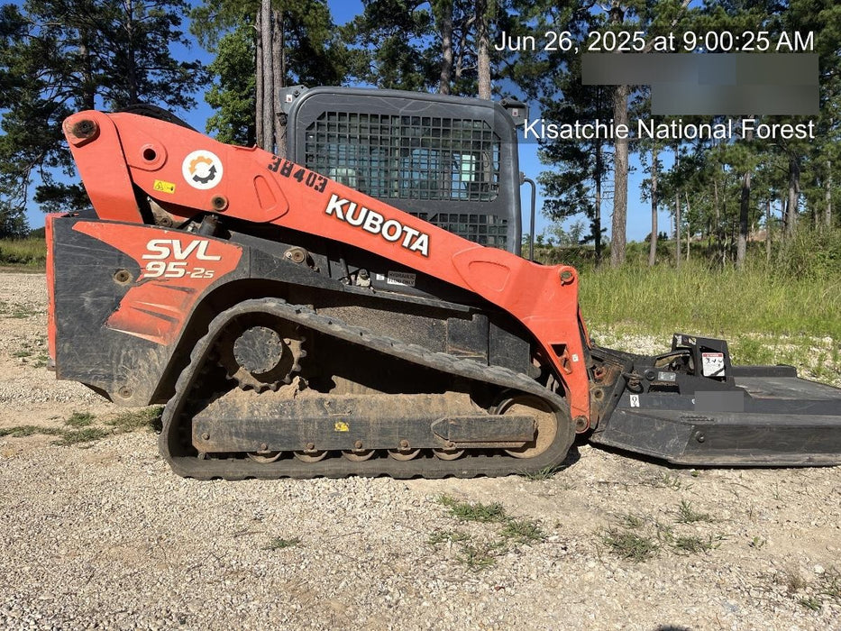 2019 Kubota SVL95-2S Cab/Heat/Air, Standard Tracks, Standard Flow, Hydraulic QC 80" HD w/ Smooth Cutting Edge