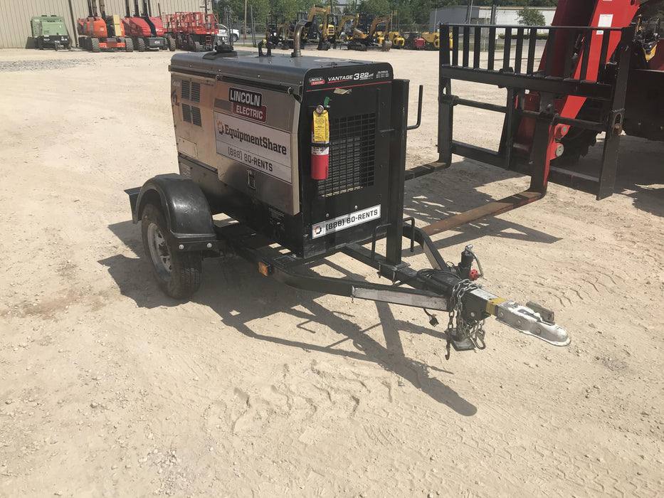 2019 Lincoln Electric Vantage 322 Welder Ready-Pak 3, Two wheel trailer, Fender and Light kit, Cable Rack