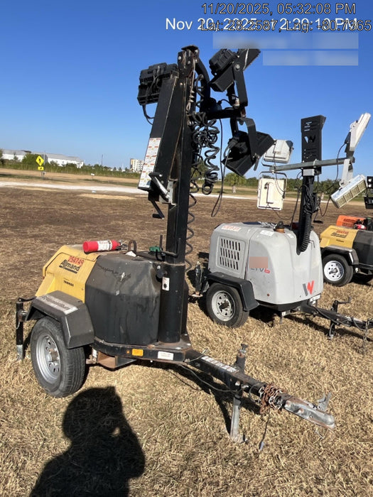 2022 Allmand NLV3GR (4) LED Light Fixture 350W, 23' Vertical Mast, 3kW Prime, Towable, ES Decals, T3