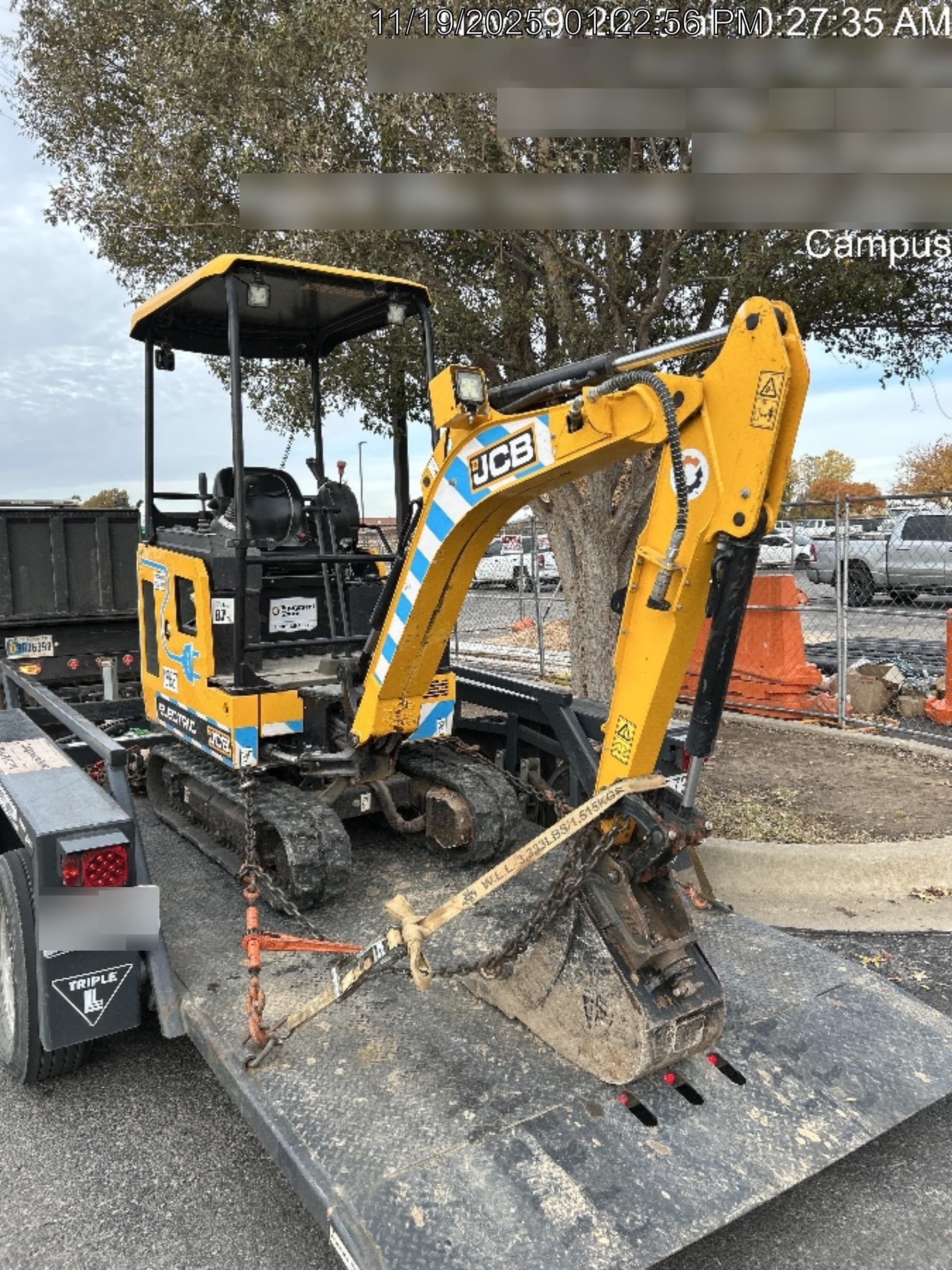 2022 JCB 19C-1E Canopy, Rubber Track, Beacon, Dipper, WL, Coupler, ES Decals