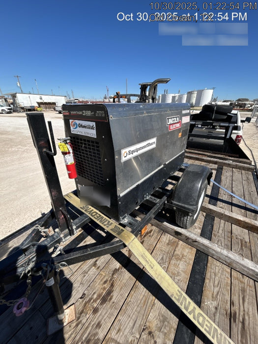 2019 Lincoln Electric Vantage 322 Ready-Pak 3, Two Wheel Trailer, Fender and Light Kit, Cable Rack