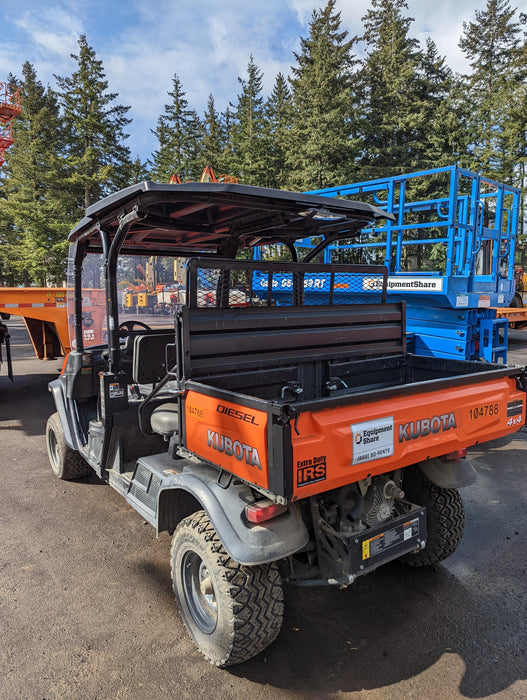 Kubota RTV-X1140W-H 4WD utility cart -LED strobe -Windshield tempered glass -Plastic canopy -Wire harness kit -Backup alarm