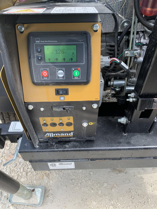 2022 Allmand NLV3GR (4) LED Light Fixture 350W, 23' Vertical Mast, 3kW Prime, Towable, Deep Sea L401, Leveling Jacks, Yanmar T4F 5.8hp