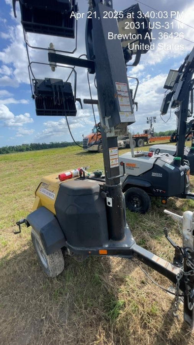 2022 Allmand NLV3GR (4) LED Light Fixture 350W, 23' Vertical Mast, 3kW Prime, Towable, Deep Sea L401, Leveling Jacks, Yanmar T4F 5.8hp