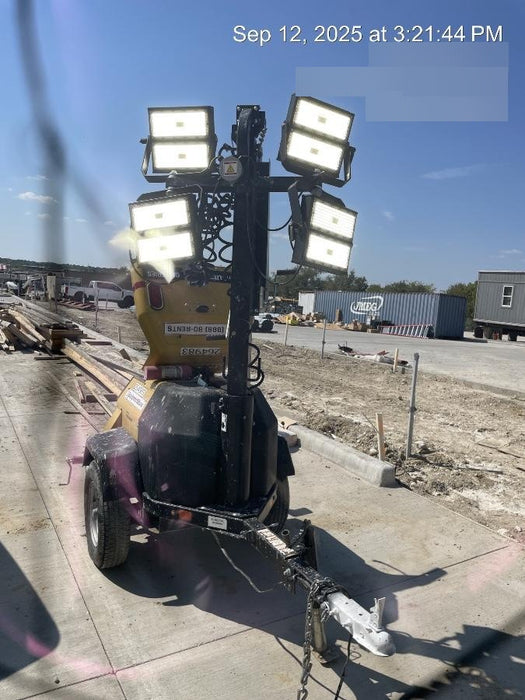 2022 Allmand NLV3GR (4) LED Light Fixture 350W, 23' Vertical Mast, 3kW Prime, Towable, ES Decals, T3