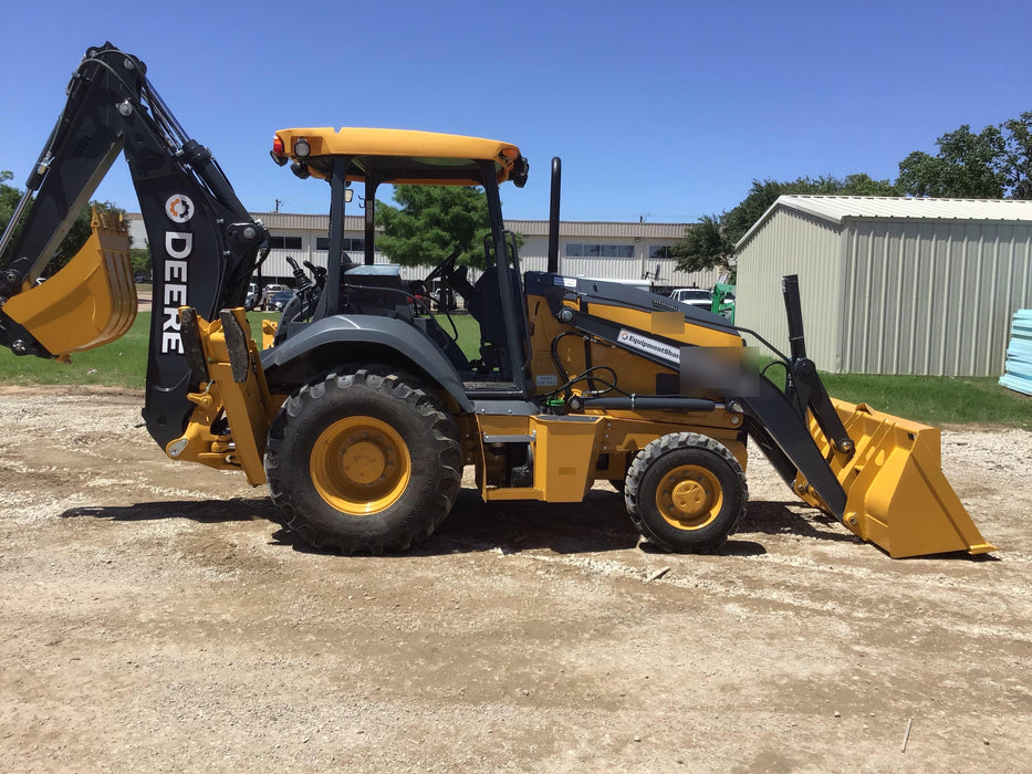 2019 John Deere 310LEP 4WD, Canopy, Standard dipper, ISO Controls, Rear Auxiliary Hydraulics, Manual QC w/Buckets: 12”, 18”, and 24”