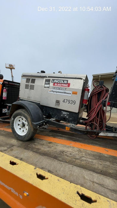 2019 Lincoln Electric Vantage 322 Ready-Pak 3, Two Wheel Trailer, Fender and Light Kit, Cable Rack