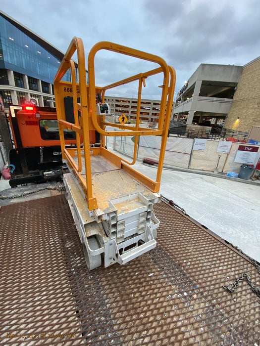 Custom Equipment HB-1430 <ul>
 <li>Hy-Brid Scissor Lift</li>
  <li>Platform capacity up to 670 lbs.</li>
  <li>Working height up to 20 ft</li>
  <li>Weighs under 1,700 lbs.</li>
  <li>Non-marking wheels </li>
</ul>