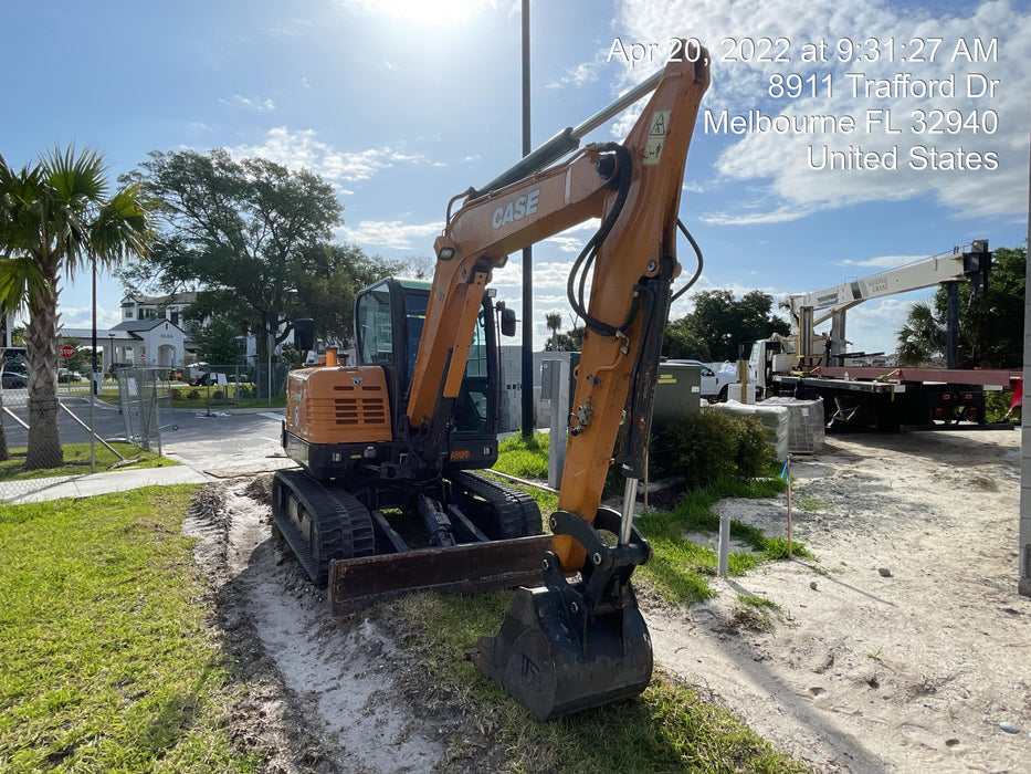 2018 Case CX57C CLOSED CAB A/C, LONG ARM, RUBBER TRACKS, AUX HYD