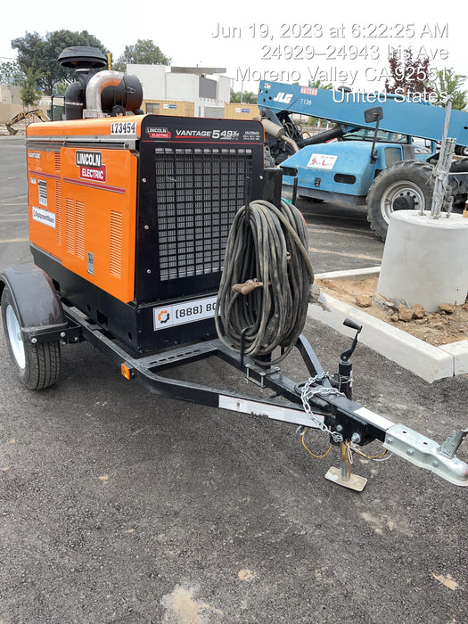 2021 Lincoln Electric Vantage 549X Ready Pak 3, ORANGE (includes trailer, cable rack, fender light kit)