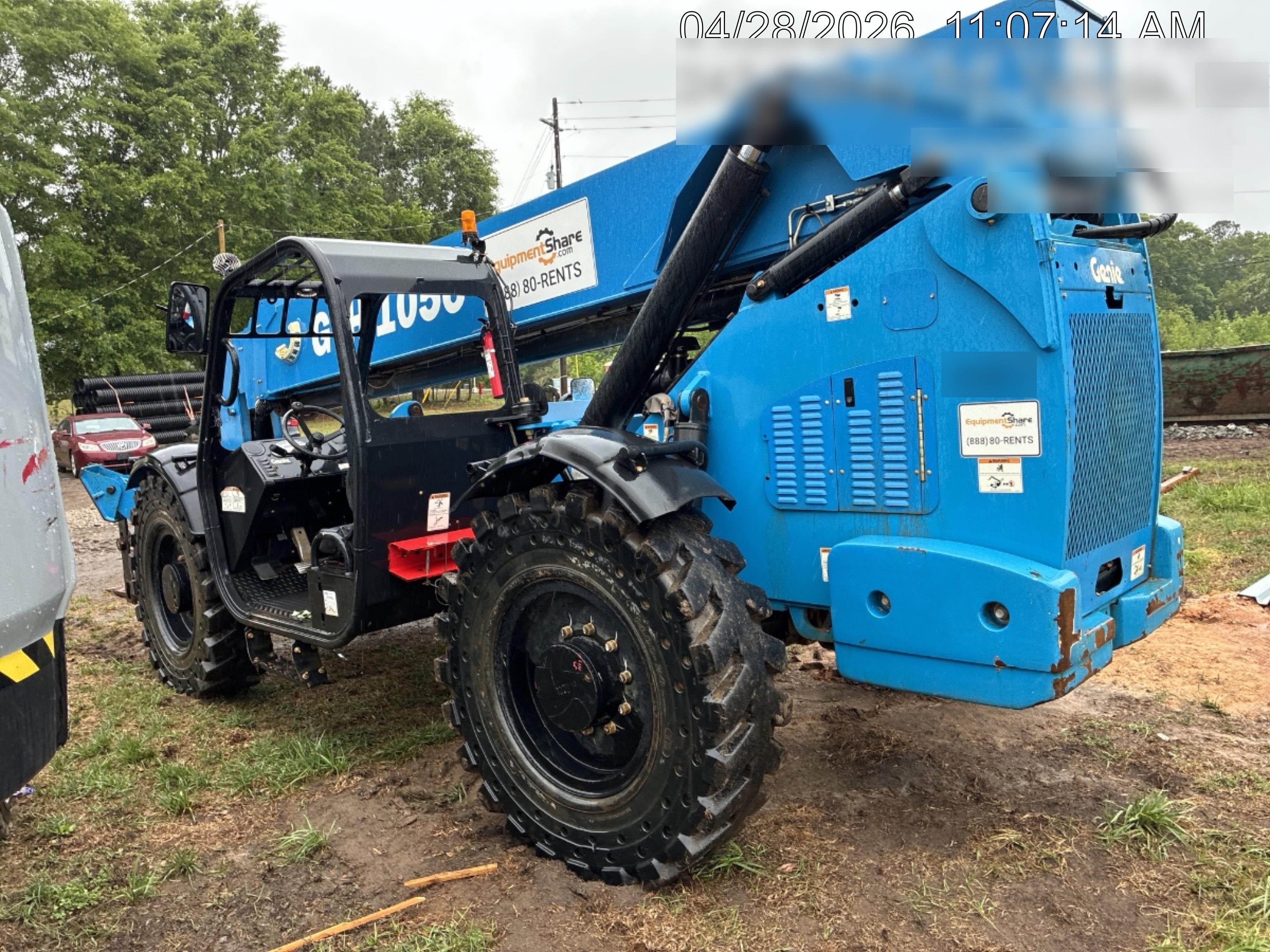2019 Genie GTH-1056 Canopy, Solid RT Tires, LED Work Lights, Beacon 60" QA Carriage, 60" Forks