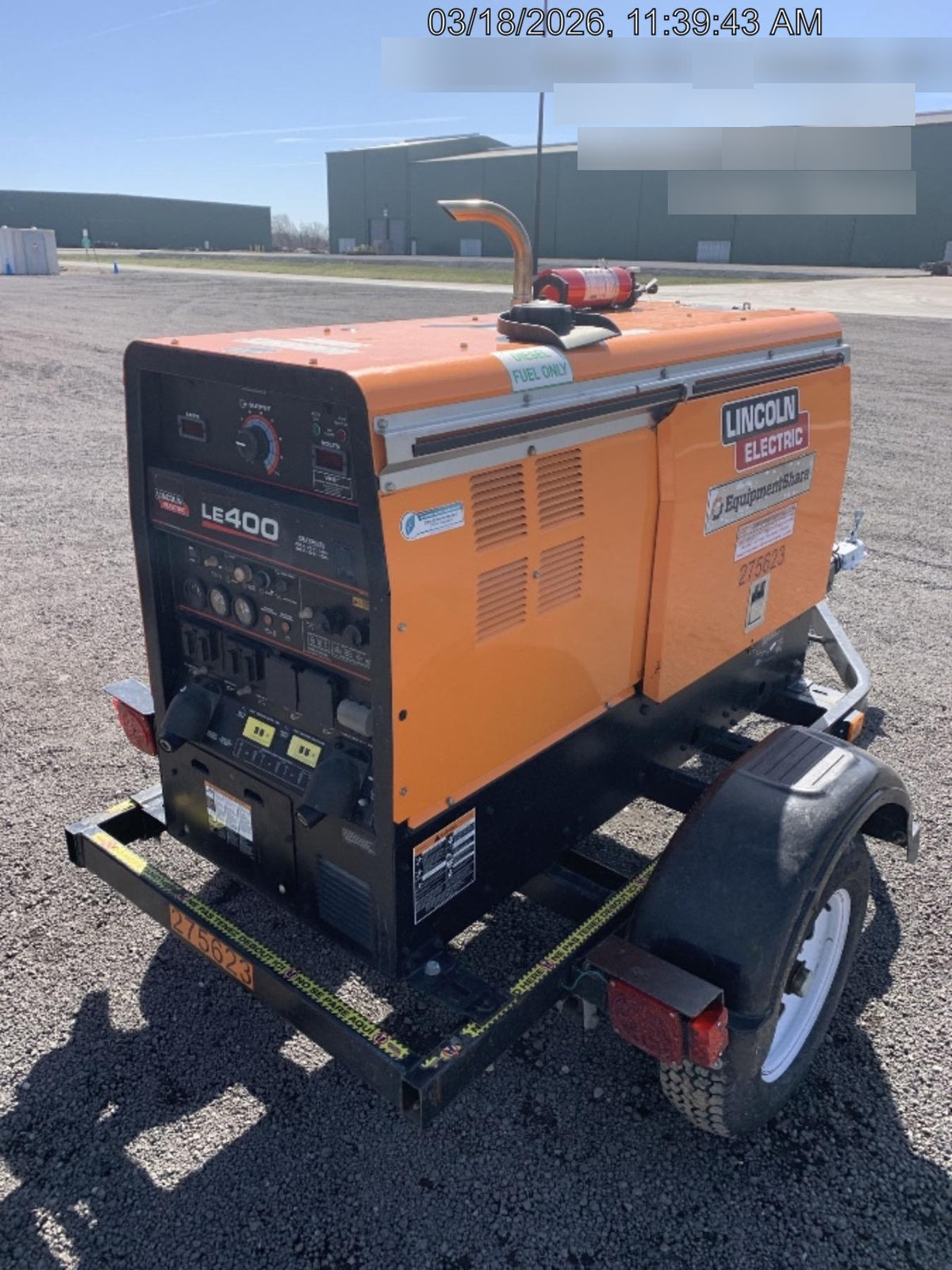 2022 Lincoln Electric LE400 Kubota V1505, Trlr, Cable Rack, Light Kit, ES Decals, T3
