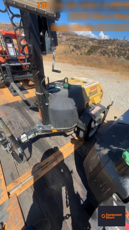 2022 Allmand NLV3GR (4) LED Light Fixture 350W, 23' Vertical Mast, 3kW Prime, Towable, Deep Sea L401, Leveling Jacks, Yanmar T4F 5.8hp