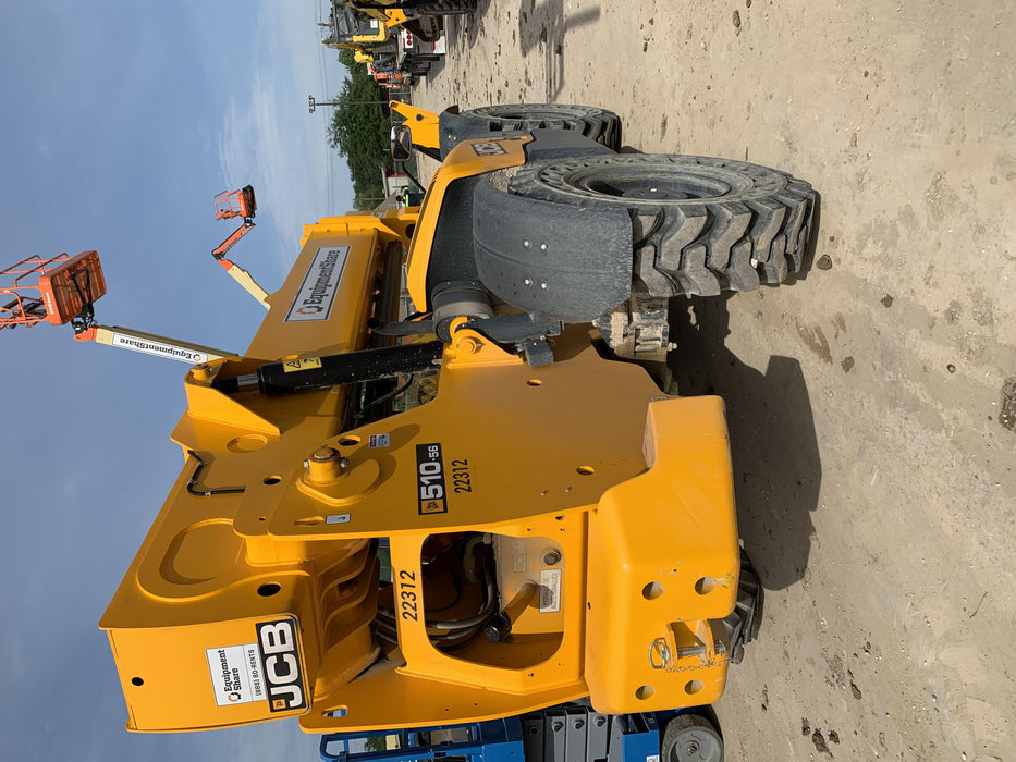 2019 JCB 510-56 JCB 510-56 Telehandler 74 HP w/CAB/HVAC, Beacon, Worklights, Aux Hydraulics, Solid Tires, 72" Carriage/Forks