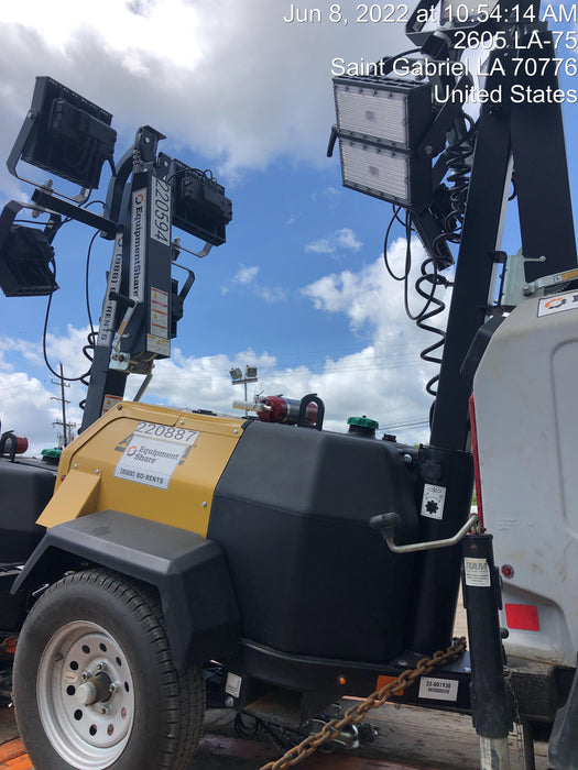 2022 Allmand NLV3GR (4) LED Light Fixture 350W, 23' Vertical Mast, 3kW Prime, Towable, Deep Sea L401, Leveling Jacks, Yanmar T4F 5.8hp