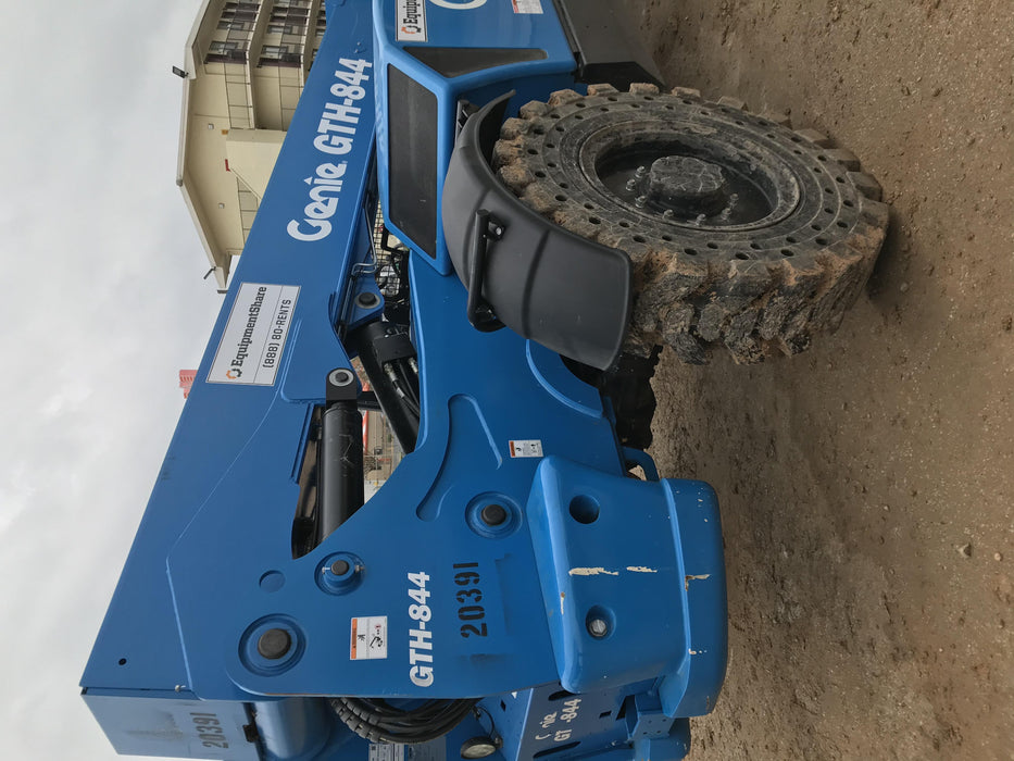 2018 Genie GTH-844 Genie GTH-844 w/Open ROPS, Solid Tires, beacon/work lights, 60" carriage/forks