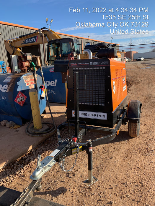 2021 Lincoln Electric Vantage 549X Ready Pak 3, ORANGE (includes trailer, cable rack, fender light kit)