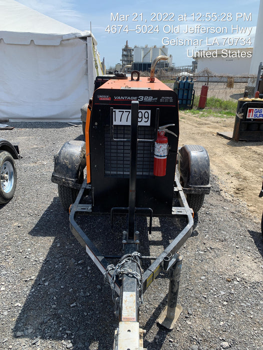 2021 Lincoln Electric Vantage 322 Vantage 322 Ready Pak 3 w/ Decals, ORANGE (includes trailer, cable rack, fender light kit) NO Telematics
