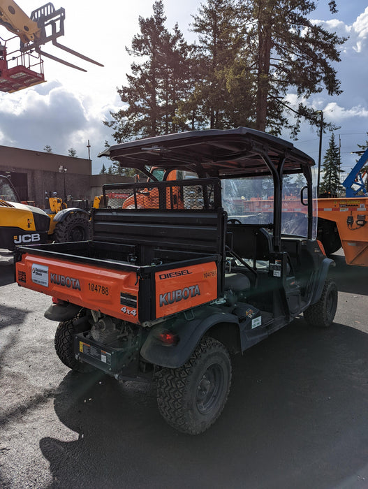 Kubota RTV-X1140W-H 4WD utility cart -LED strobe -Windshield tempered glass -Plastic canopy -Wire harness kit -Backup alarm