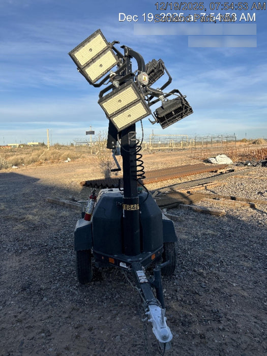 Allmand NLV3GR (4) LED Light Fixture 350W, 23' Vertical Mast, 3kW Prime, Towable, Deep Sea L401, Leveling Jacks, Yanmar T4F 5.8hp