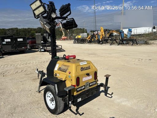 2021 Allmand NLV3GR (4) LED Light Fixture 350W, 23' Vertical Mast, 3kW Prime, Towable, Deep Sea L401, Leveling Jacks, Yanmar T4F 5.8hp