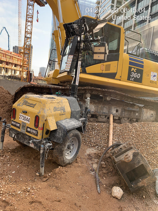 2022 Allmand NLV3GR (4) LED Light Fixture 350W, 23' Vertical Mast, 3kW Prime, Towable, ES Decals, T3