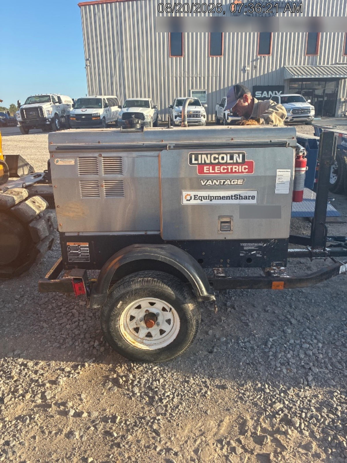 2019 Lincoln Electric Vantage 322 Ready-Pak 3, Two Wheel Trailer, Fender and Light Kit, Cable Rack