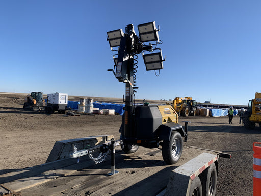 2022 Allmand NLV3GR (4) LED Light Fixture 350W, 23' Vertical Mast, 3kW Prime, Towable, Deep Sea L401, Leveling Jacks, Yanmar T4F 5.8hp