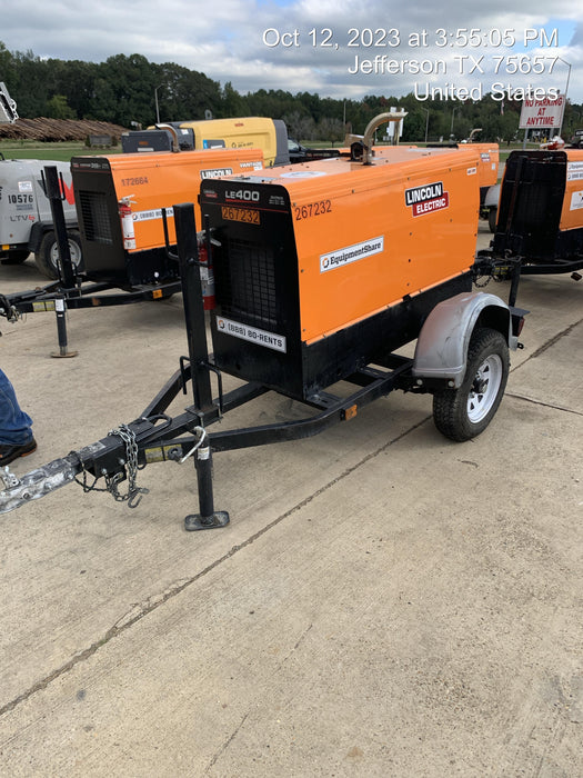 2022 Lincoln Electric LE400 Kubota V1505, Trlr, Cable Rack, Light Kit, ES Decals, T3