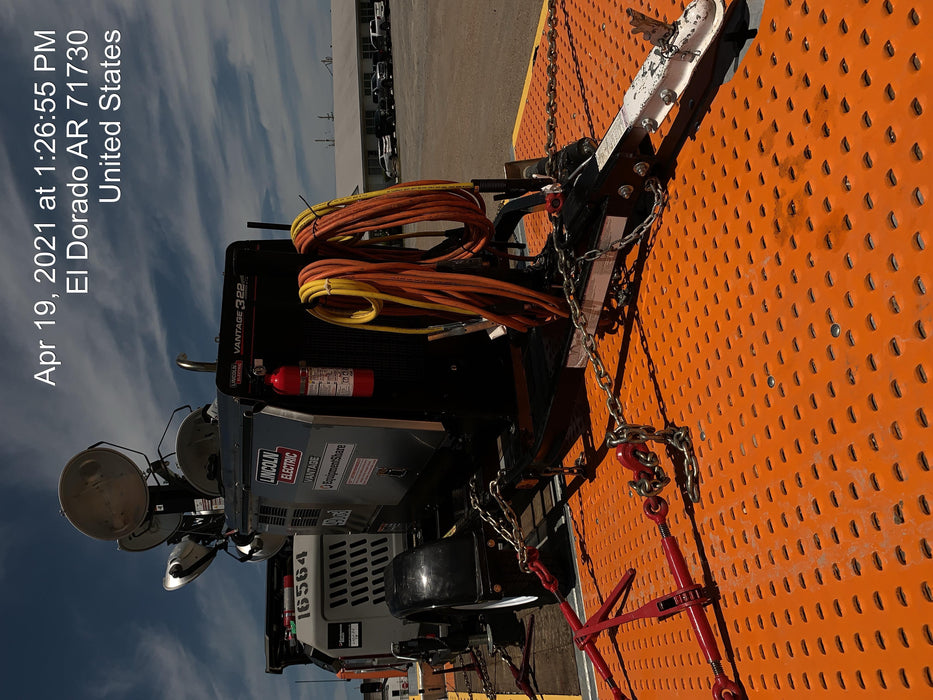 2019 Lincoln Electric Vantage 322 Ready-Pak 3, Two Wheel Trailer, Fender and Light Kit, Cable Rack