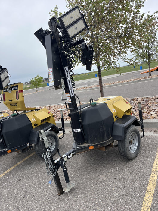 2022 Allmand NLV3GR (4) LED Light Fixture 350W, 23' Vertical Mast, 3kW Prime, Towable, Deep Sea L401, Leveling Jacks, Yanmar T4F 5.8hp