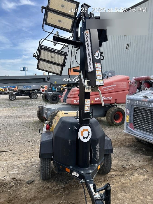 2022 Allmand NLV3GR (4) LED Light Fixture 350W, 23' Vertical Mast, 3kW Prime, Towable, Deep Sea L401, Leveling Jacks, Yanmar T4F 5.8hp