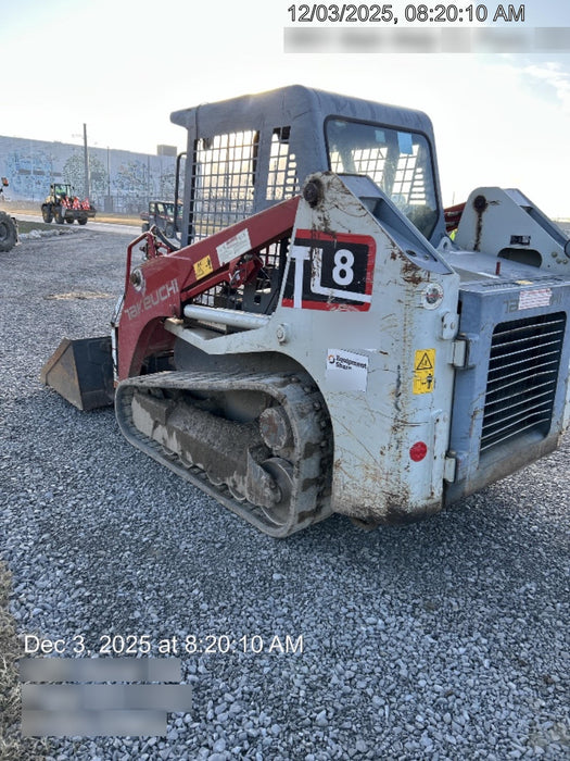 2019 Takeuchi TL8 Radial ROPS, ROPS/FOPS Canopy, 15" Wide Rubber Tracks, Back-up Alarm, Front & Rear Working Lights, Auxiliary Hydraulics, Two-Speed Travel, Electronic Monitoring System 76" HD Dirt Bucket with 8 Teeth, 20.3 cubic feet Capacity